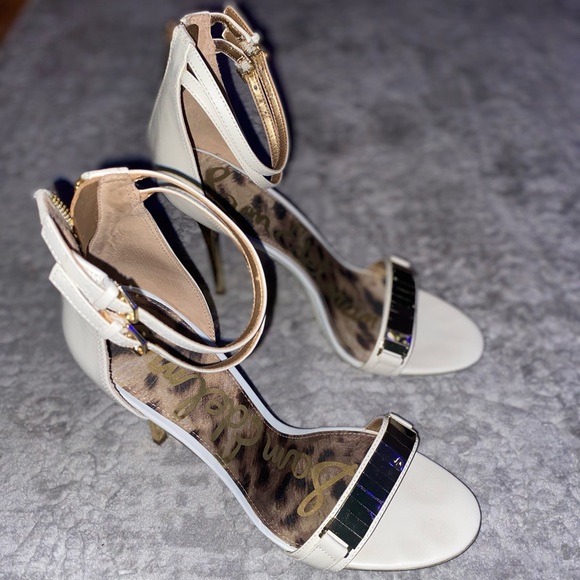 Sam Edelman Allie double strap ankle buckle leather heels size 10 - Picture 3 of 8